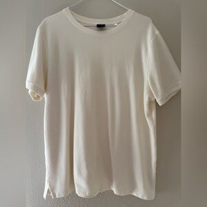 Bershka Cream Textured Men's Shirt